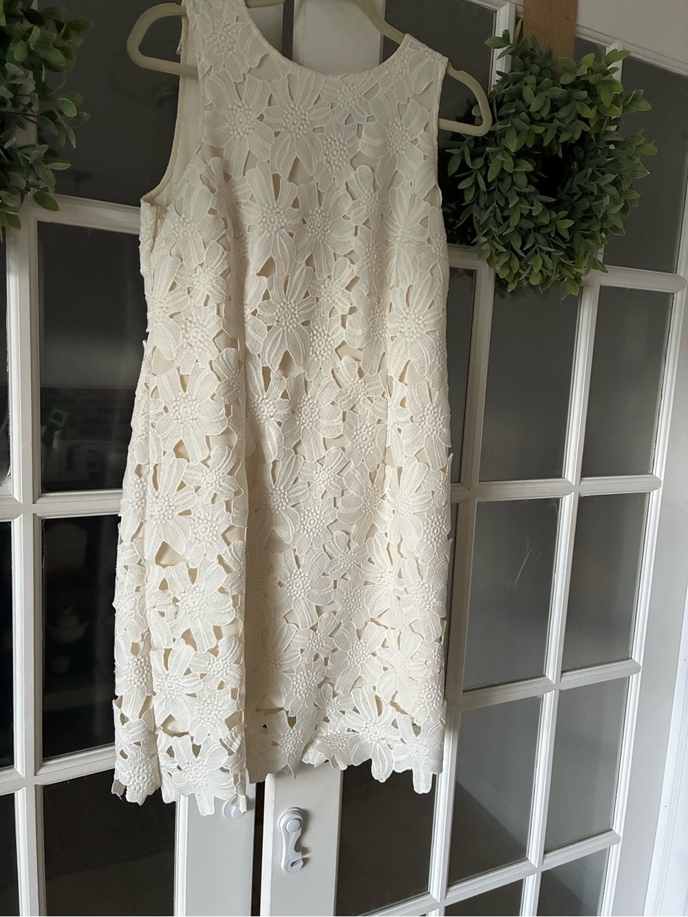 Ann Taylor Cream Crochet Lace Mini Dress